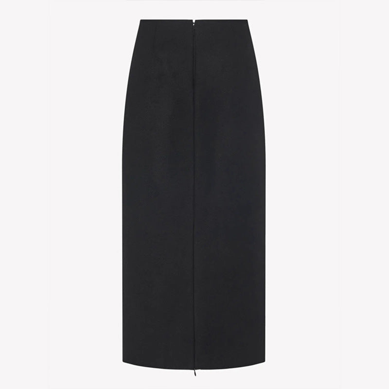Damen eleganter Maxirock mit hohem Bund und minimalistischer Silhouette Drune