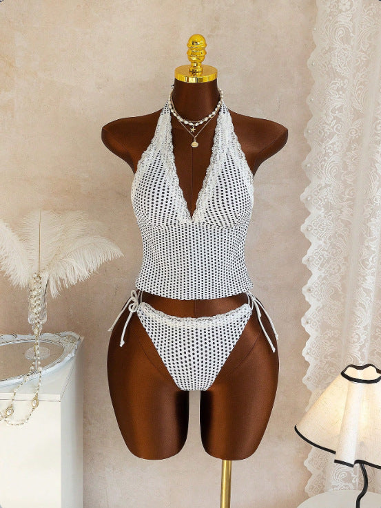 Damen Halter-Kini-Set mit Spitzenakzenten Drune