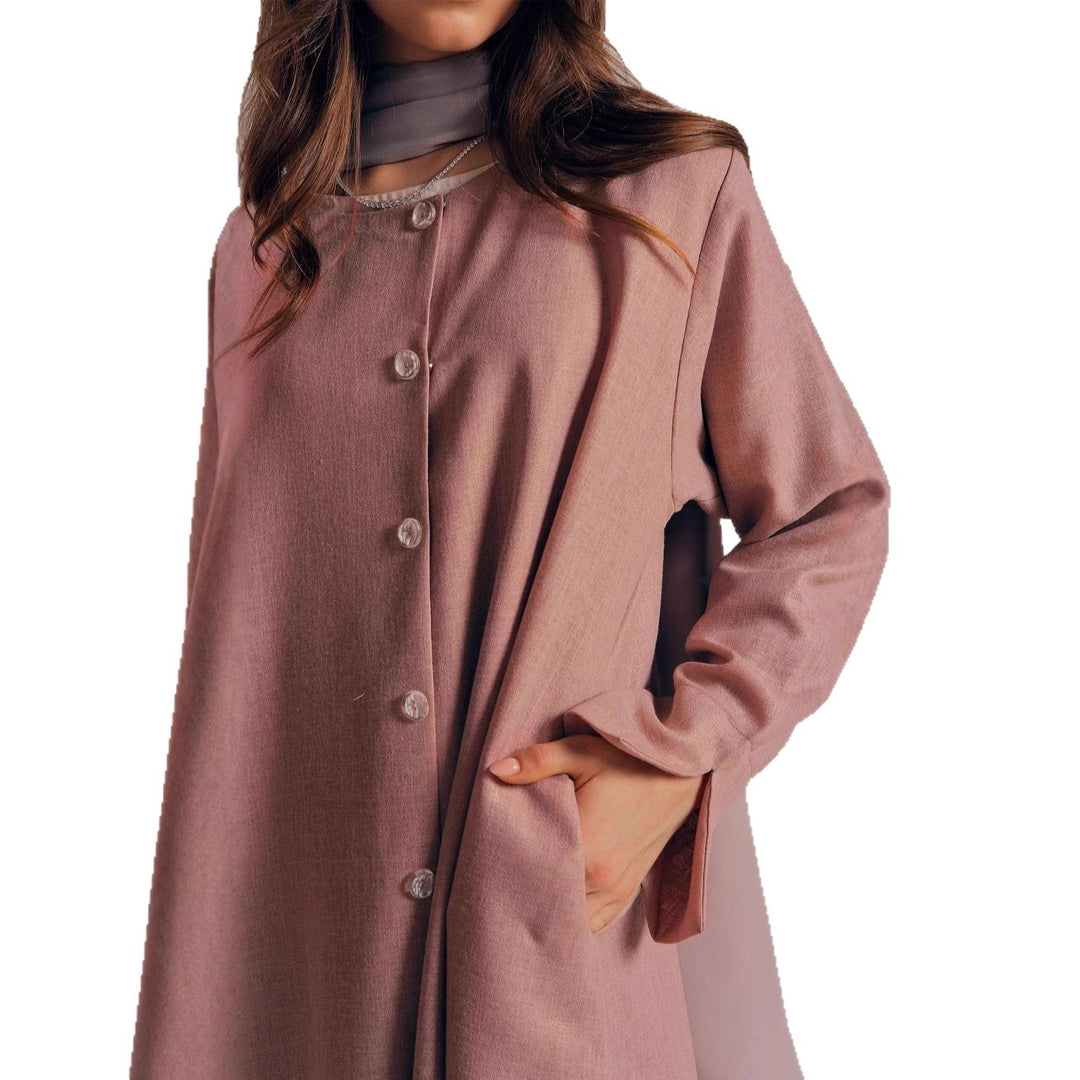 Damen stilvolles Langarmhemdkleid im Oversized-Schnitt Drune