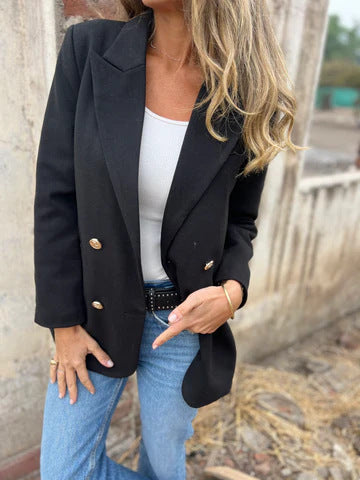 Damen eleganter und bequemer Blazer mit doppelter Knopfleiste Drune