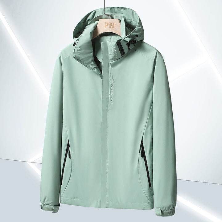 Herren Leichte Softshell-Funktionsjacke mit atmungsaktivem Meshfutter und verstellbarer Kapuze Drune