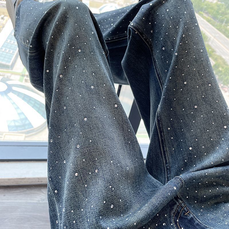 Damen Jeans mit glänzenden Perlendetails Drune