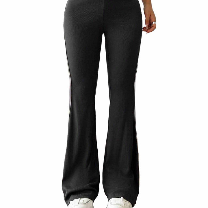 Damen Sportliche Flared-Hose mit hohem Bund und kontrastierenden Seiteneinsätzen Drune