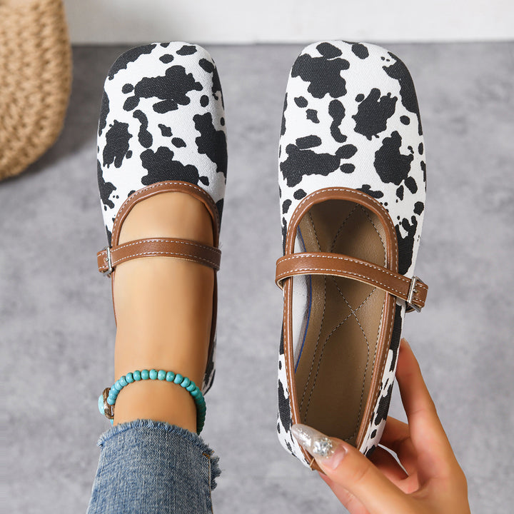 Damen nan flache Mary-Jane Ballerinas mit verstellbarem Riemchen und gepolsterter Komfortinnensohle Drune