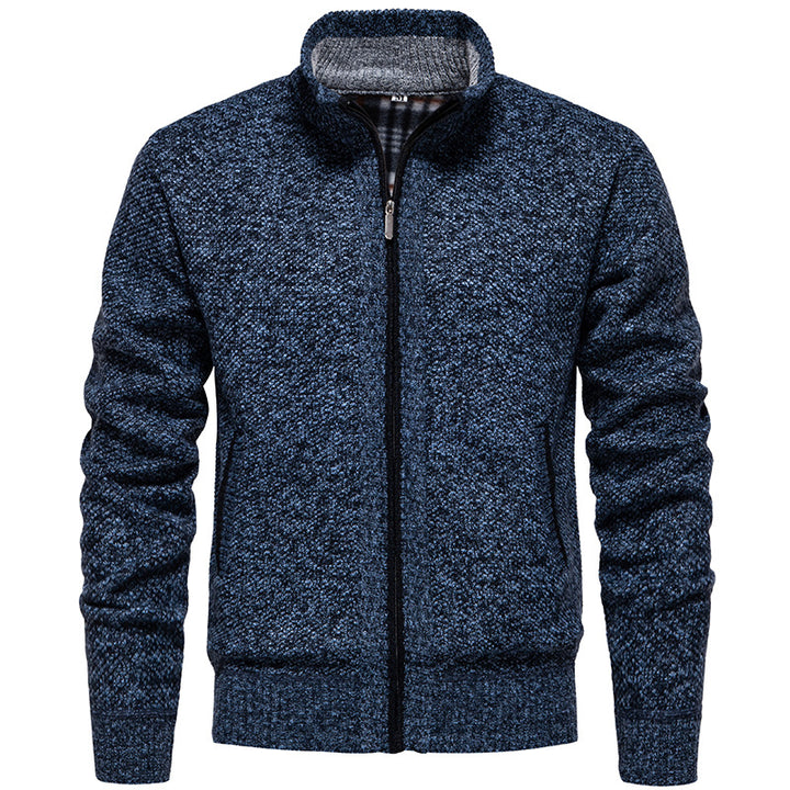Herren Strickjacke mit hohem Kragen und praktischem Reißverschluss Drune