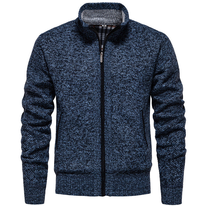 Herren Strickjacke mit hohem Kragen und praktischem Reißverschluss Drune