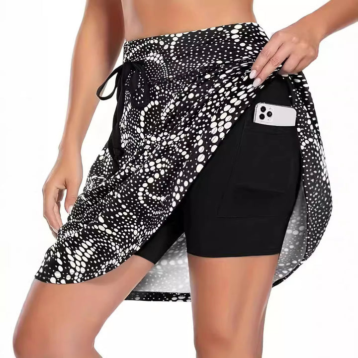 Damen Sportlicher Rock mit integrierten Shorts und praktischer Smartphone-Tasche Drune