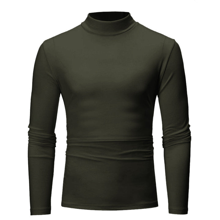Herren Langarm T-Shirt mit stehendem Kragen und figurschmeichelndem Schnitt Drune