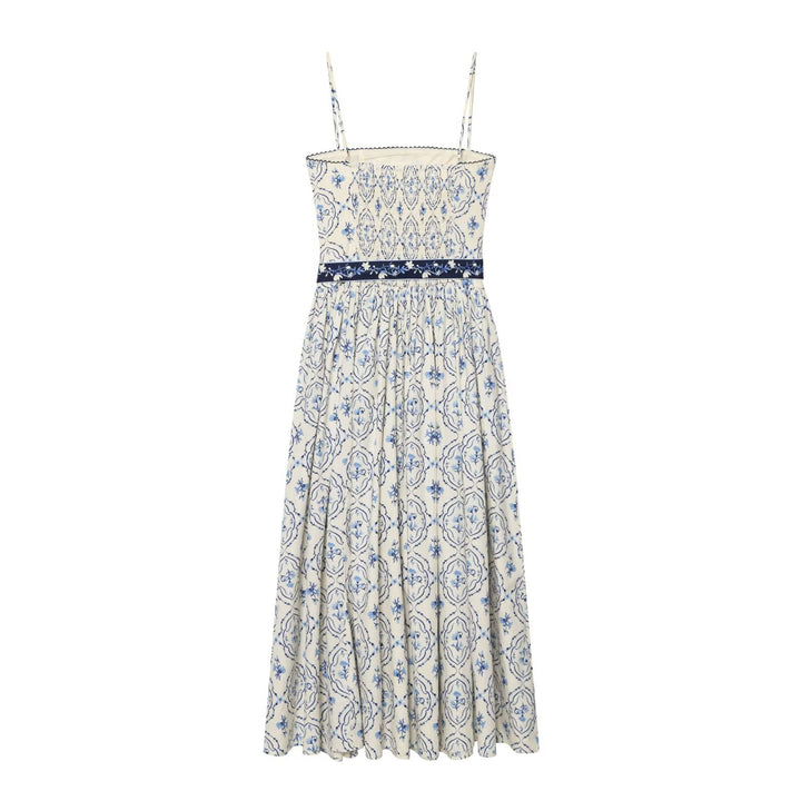 Damen Maxikleid mit floralem Muster und verstellbaren Spaghetti-Trägern Drune