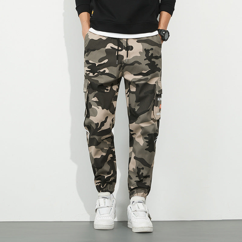 Herren Urbanes Camouflage-Jogger mit Utility-Taschen und elastischem Knöchelsaum Drune