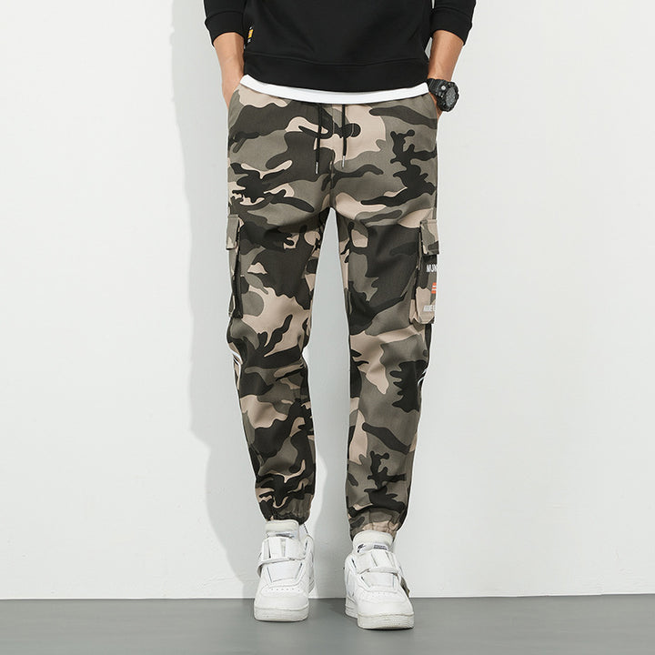 Herren Urbanes Camouflage-Jogger mit Utility-Taschen und elastischem Knöchelsaum Drune