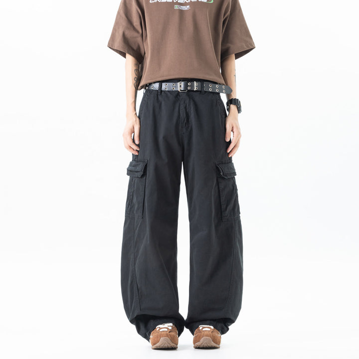 Herren Weite Utility-Cargohose mit elastischem Rückbund und Mehrfachtaschen Drune