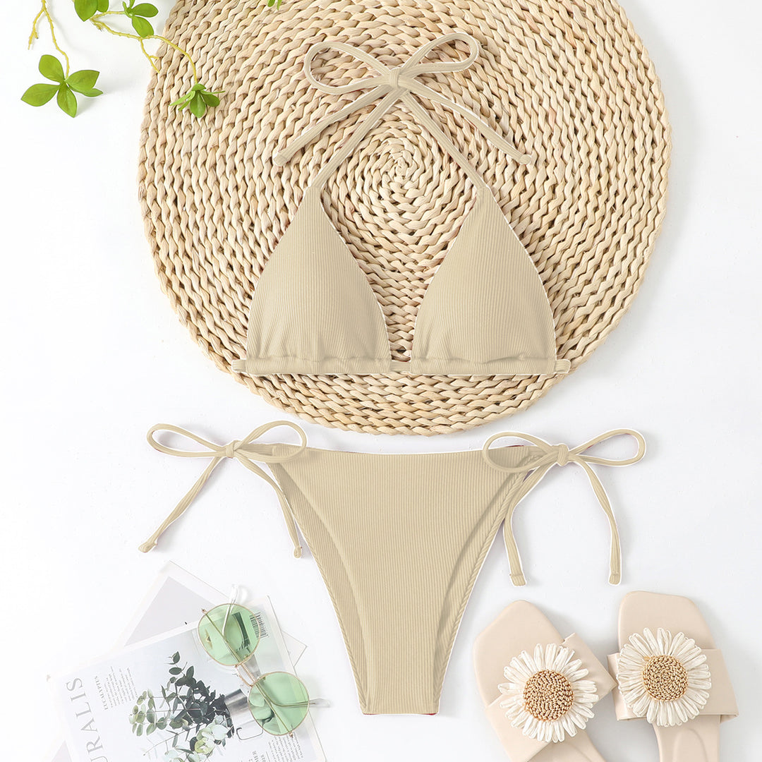 Damen Triangel-Bikini mit verstellbaren Schleifen Drune