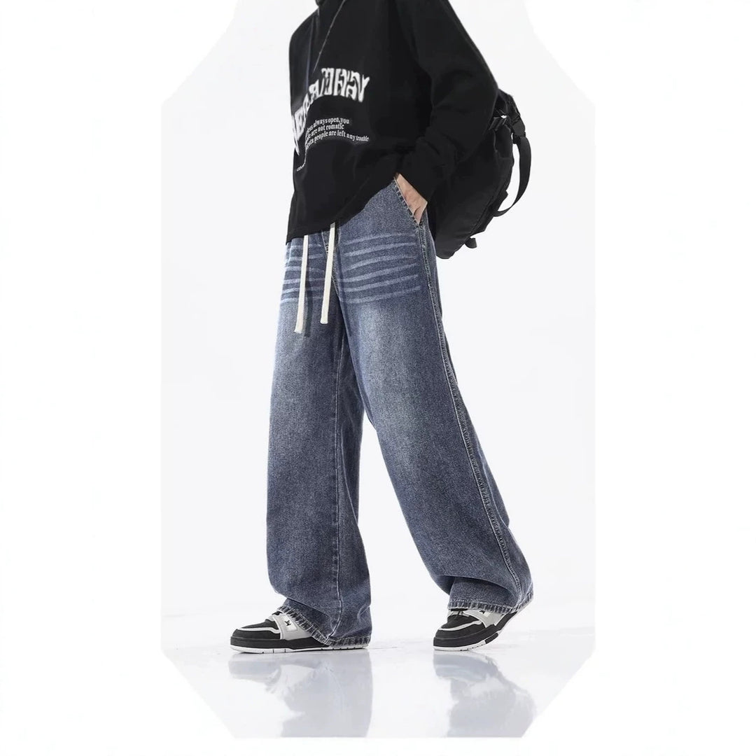 Herren Bequeme und lässige Weitgeschnittene Jeans Drune