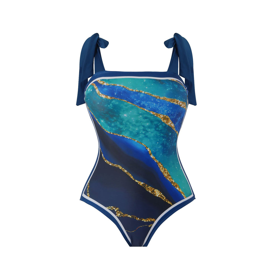 Damen Wickelrock mit künstlerischem Design und elastischem Bund Drune