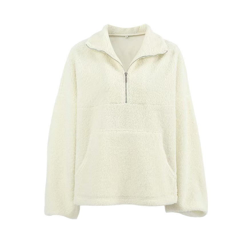 Damen Fleece-Pullover mit hohem Kragen Drune