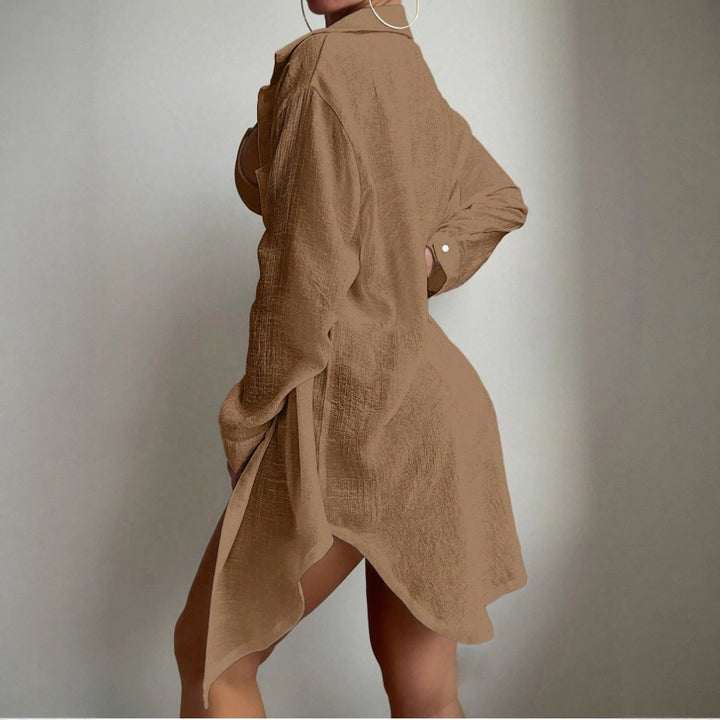 Damen Leichte Strandbluse aus transparenter Baumwolle Drune