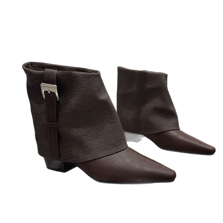 Damen Modische Stiefeletten mit elegantem Wickeldesign Drune