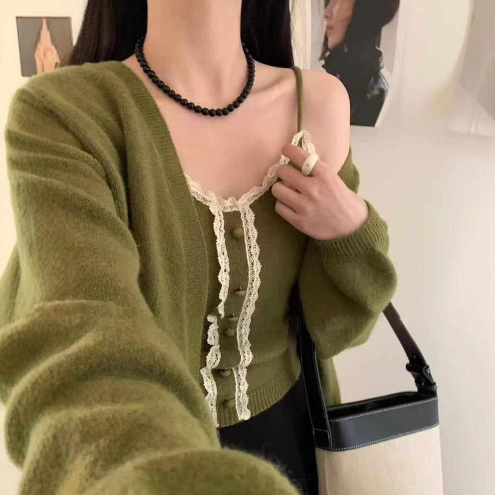 Damen Strickshirt mit romantischem Spitzenbesatz und lässigem Schnitt Drune