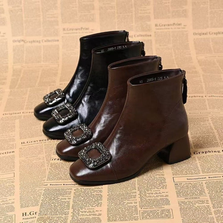 Damen Elegante Stiefeletten mit Glitzer-Applikationen Drune