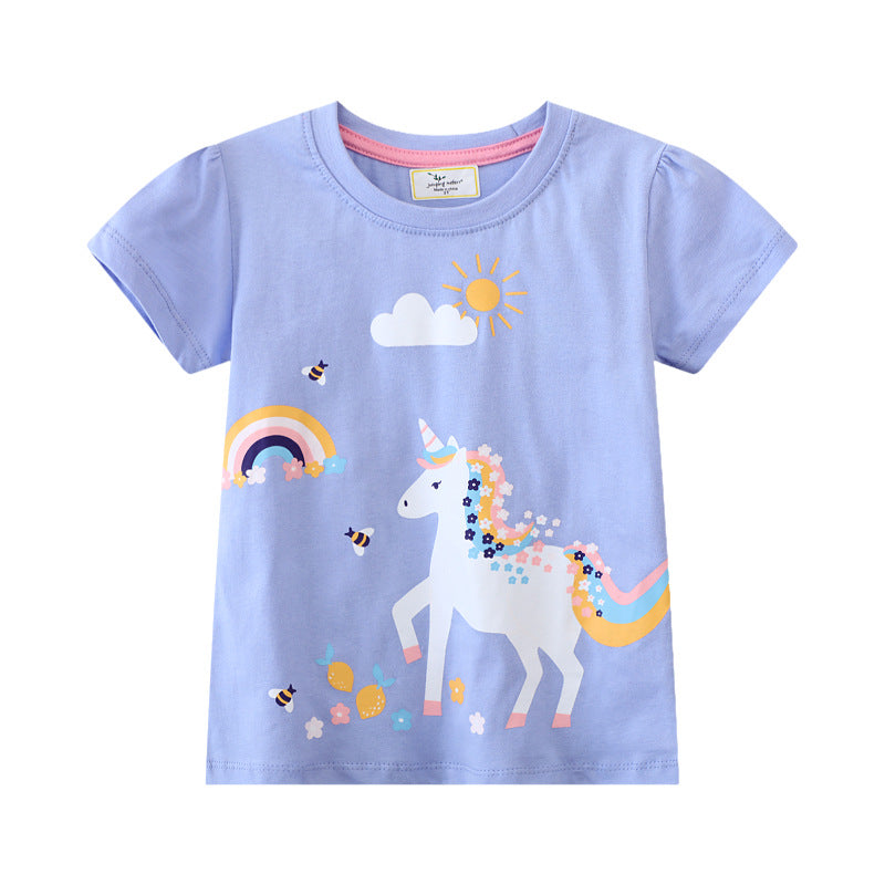 Mädchen T-Shirt mit verspieltem Einhorn-Design Drune
