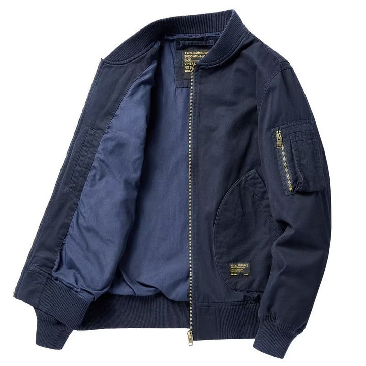 Herren Bomberjacke im Utility-Stil mit Ärmel‑Tasche und Rippbündchen Drune