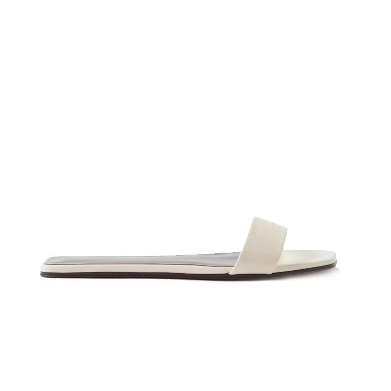 Damen Modische Slides mit breiter Riemenfront Drune