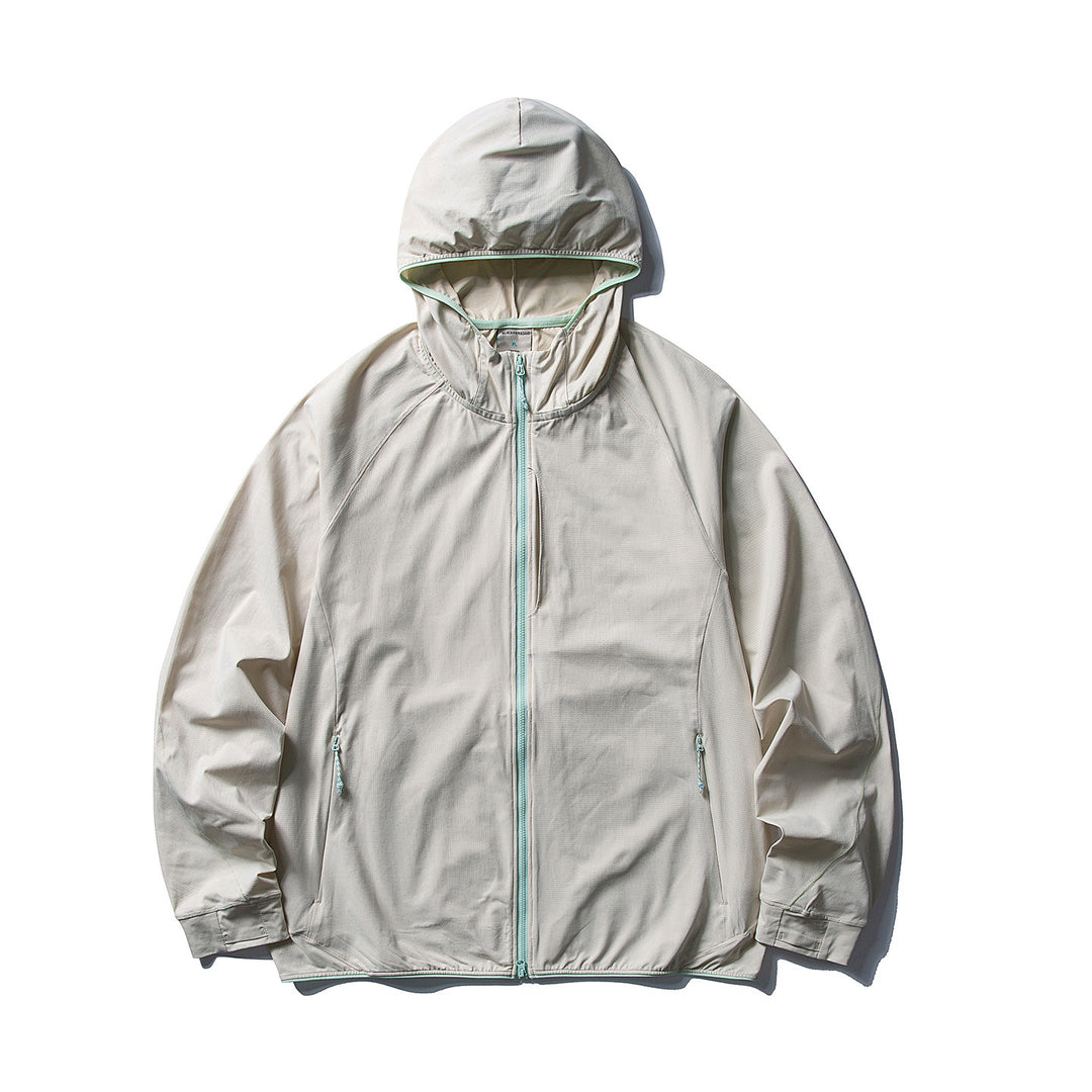 Damen Leichte Ripstop-Outdoor-Kapuzenjacke mit Raglanärmeln und Reißverschlusstaschen Drune