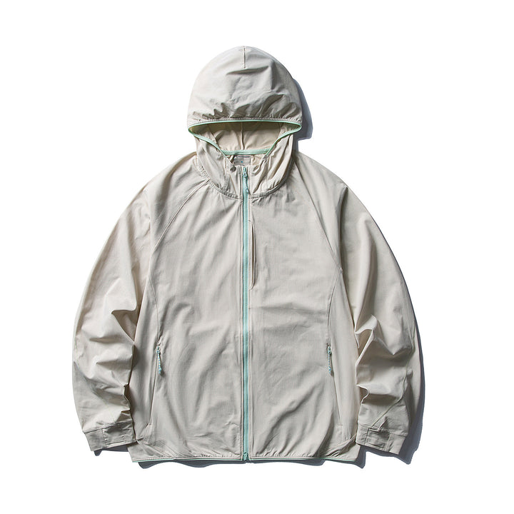 Damen Leichte Ripstop-Outdoor-Kapuzenjacke mit Raglanärmeln und Reißverschlusstaschen Drune
