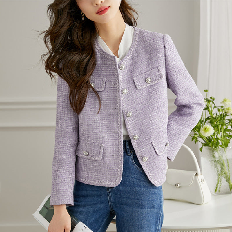 Damen Tweedjacke mit eleganten Perlendetails Drune