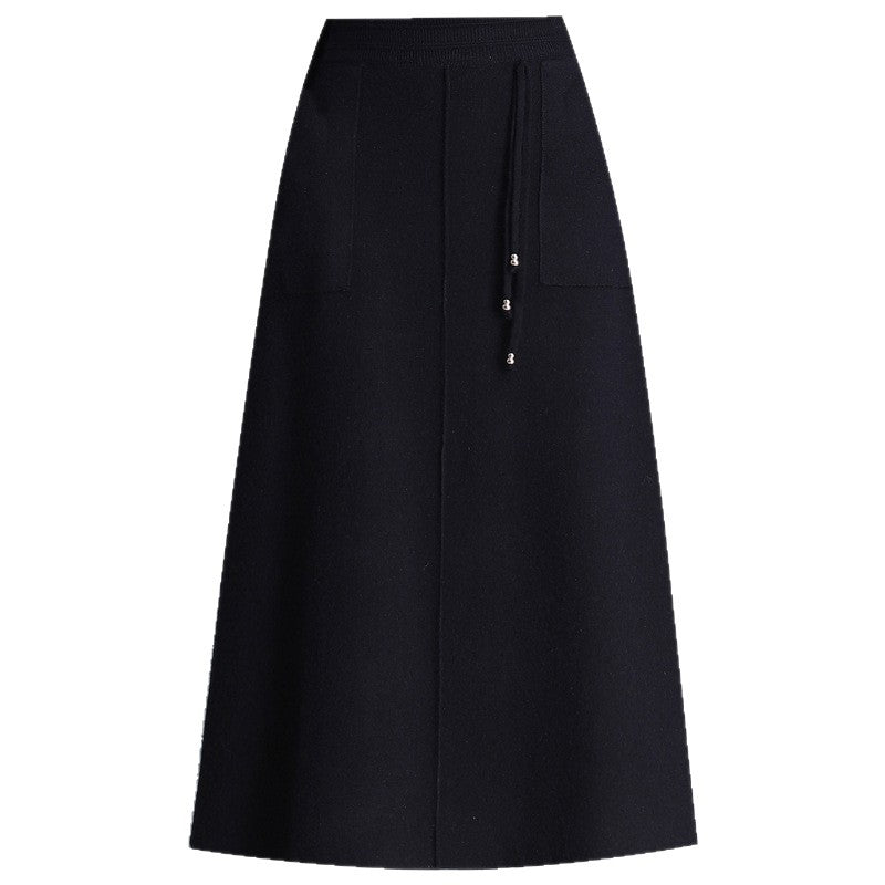 Damen Weit geschnittener Midi-Rock mit praktischen Taschen Drune