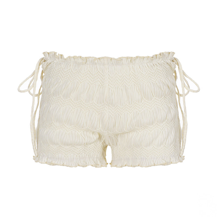 Damen luftige Shorts mit elastischem Bund und Bindeakzenten Drune