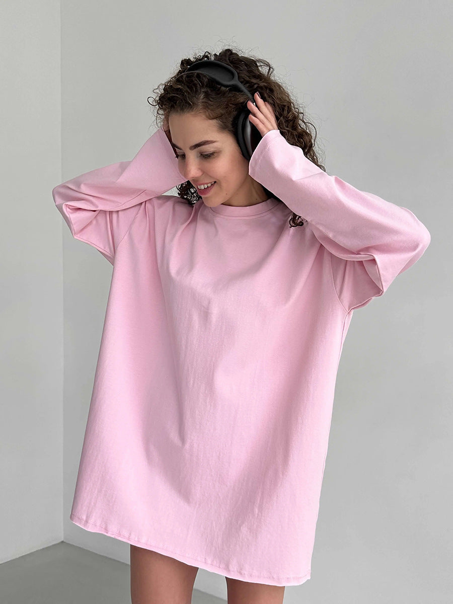 Damen Oversize Langarmshirt mit hohem Kragen Drune