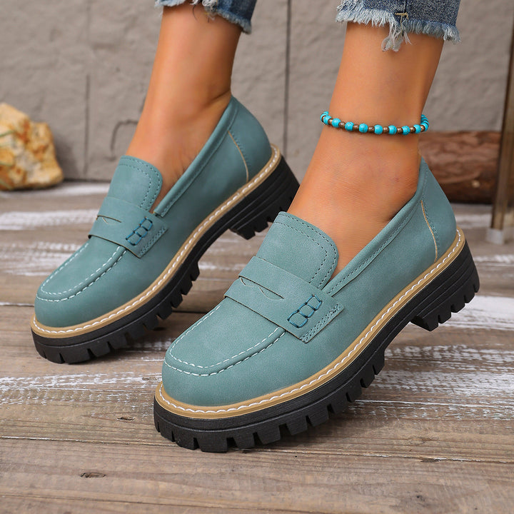 Damen Chunky-Loafer mit profilierter Gummilaufsohle und klassischem Penny-Riemen Drune