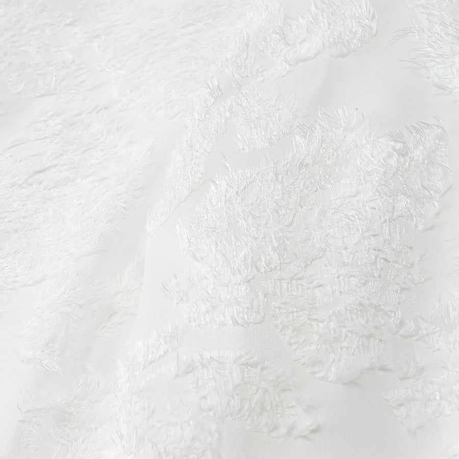 Damen nan transparente florale Jacquard-Bluse mit Hemdkragen und durchgehender Knopfleiste Drune