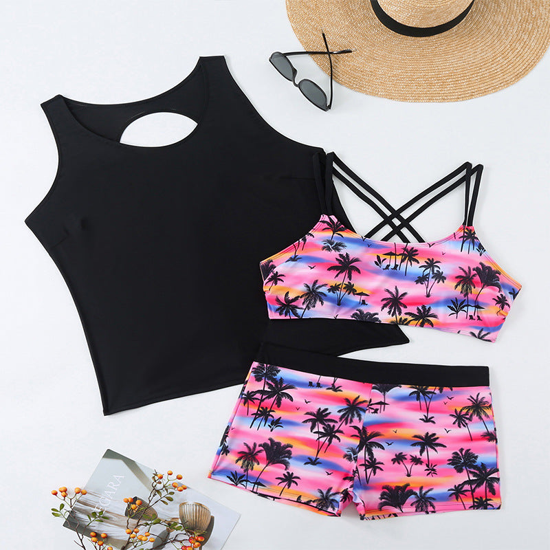 Damen Sport-Badeanzug mit modernem Oberteil und Shorts Drune
