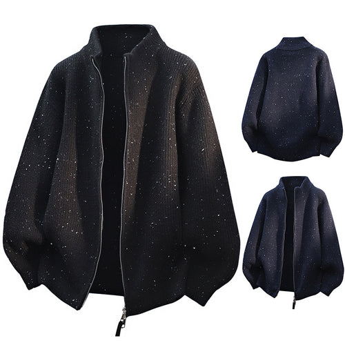 Damen Modische Strickjacke mit hohem Kragen und Reißverschluss Drune