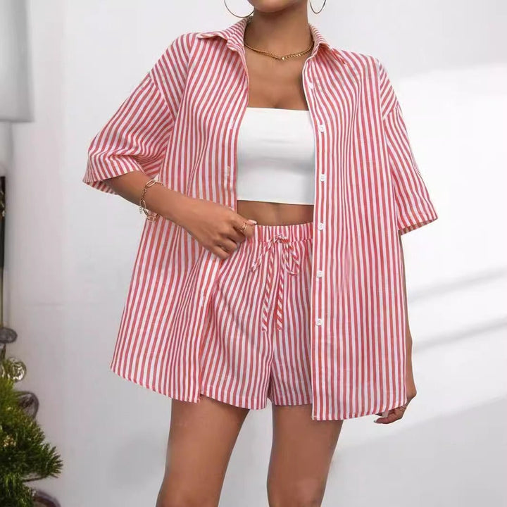 Damen lässiges Hemd und Shorts Set Drune