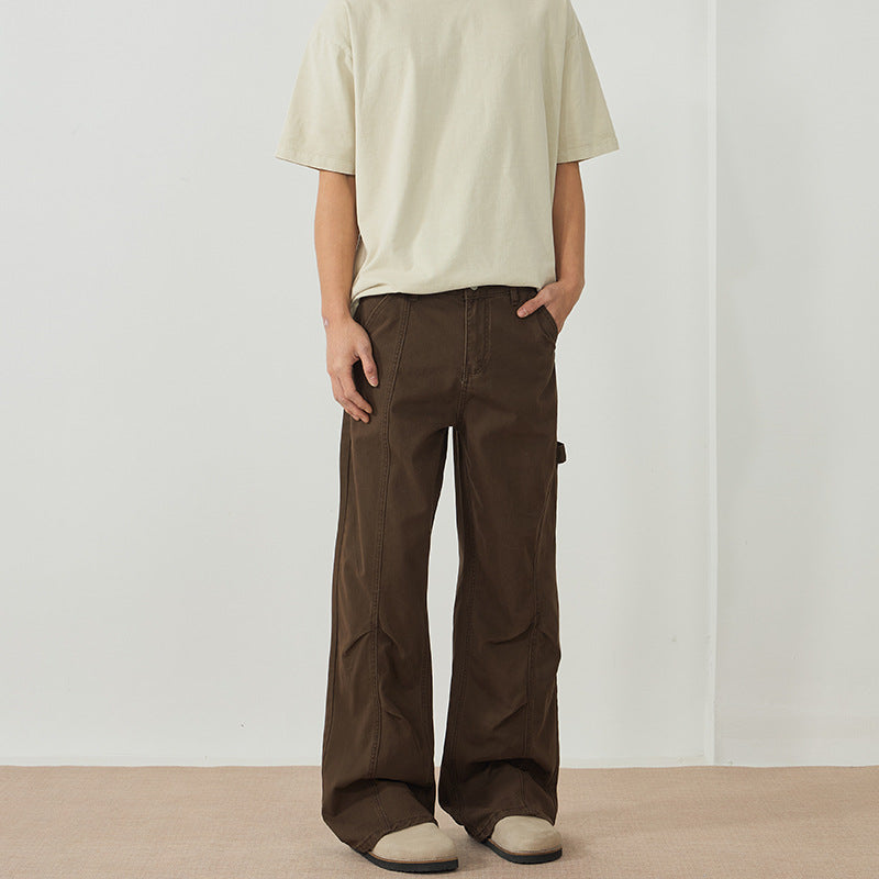 Herren weite Carpenterhose aus Baumwoll-Twill mit Hammerschlaufe und verstärkten Nähten Drune
