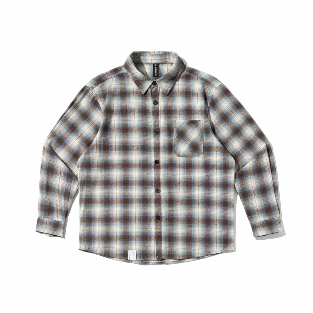 Herren Flanell‑Hemdjacke im Boxy‑Look mit weichem Brushed‑Finish und Brustpattentasche Drune