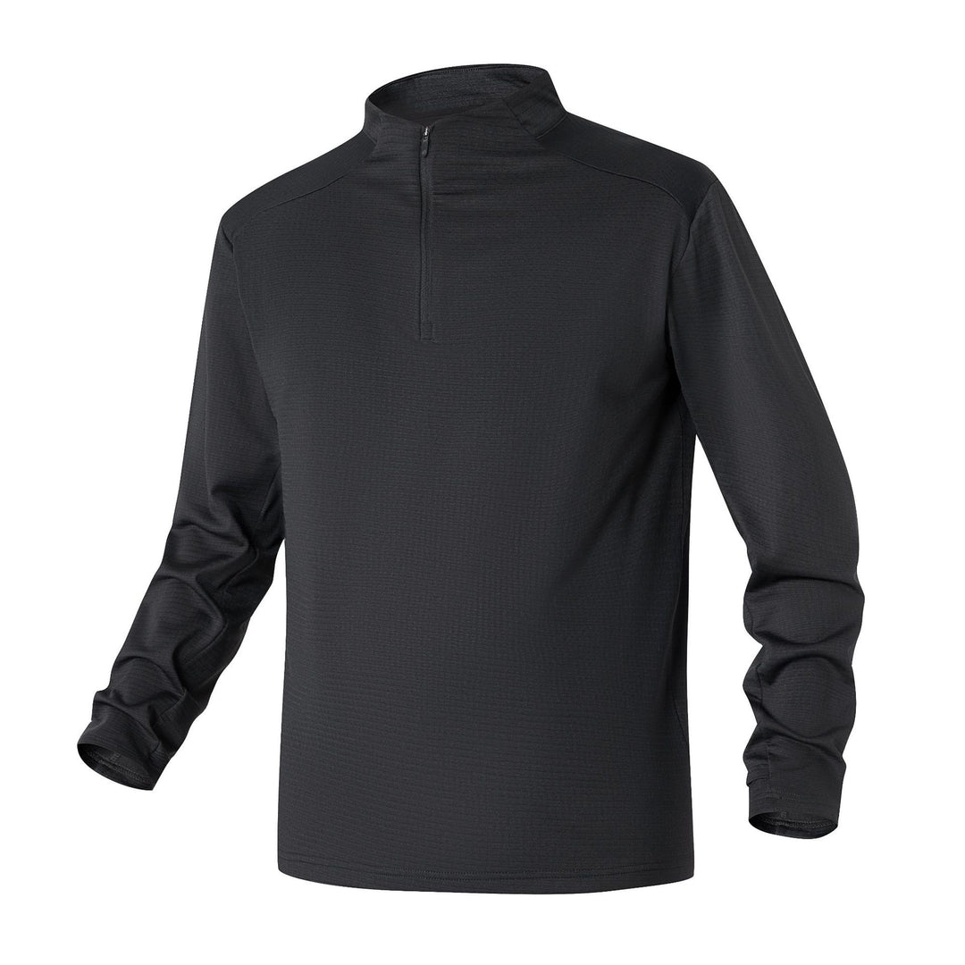 Herren Atmungsaktives Halfzip-Funktionsshirt mit Stehkragen, Waffelstruktur und schnelltrocknender Mikrofaser Drune