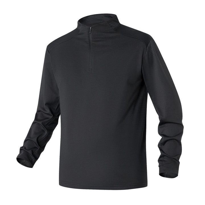 Herren Atmungsaktives Halfzip-Funktionsshirt mit Stehkragen, Waffelstruktur und schnelltrocknender Mikrofaser Drune
