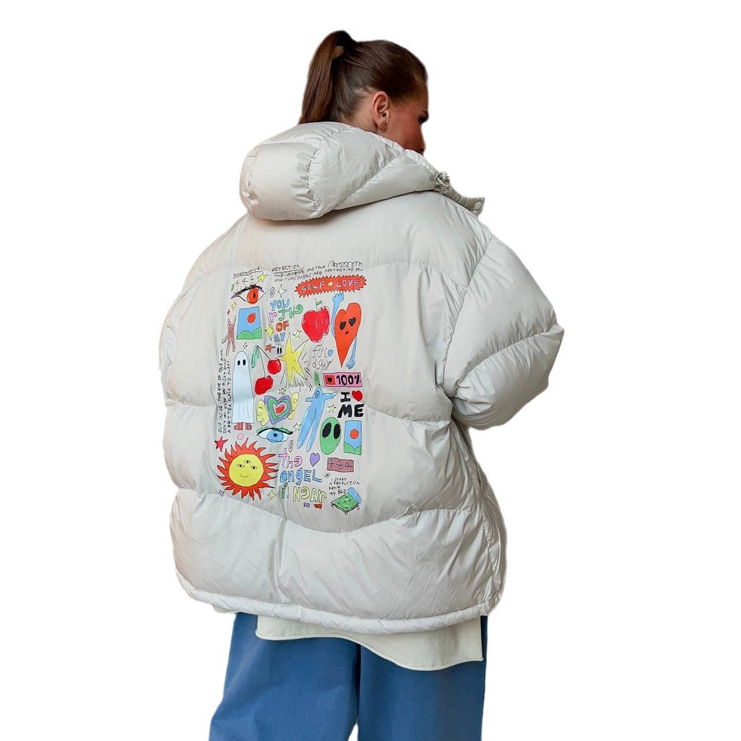 Damen Steppjacke mit kreativem Druckdesign Drune