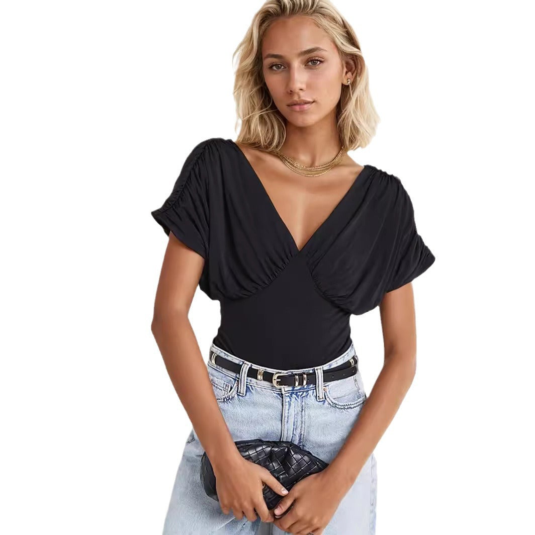 Damen Elegantes Bodysuit mit voluminösen Ärmeln Drune