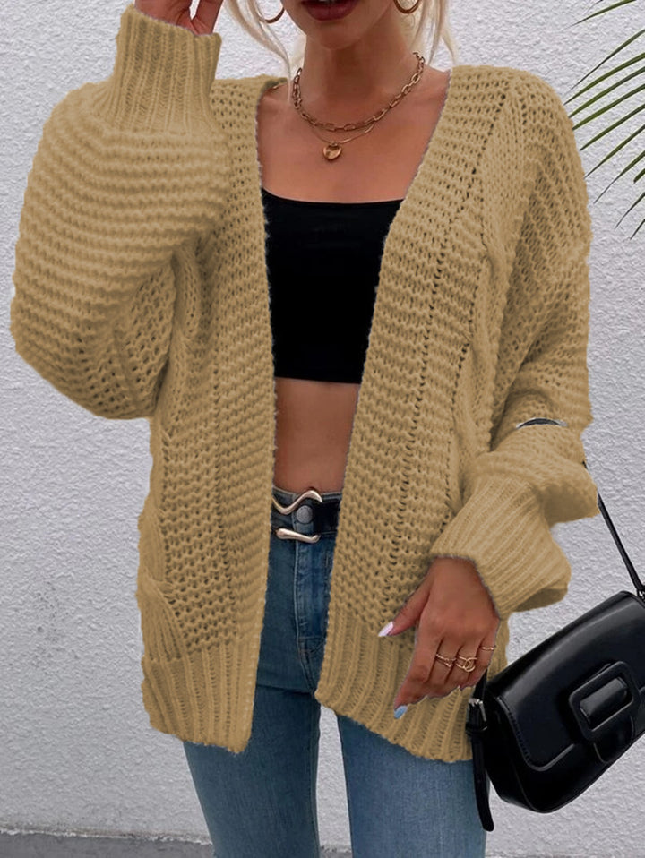 Damen Grobstrick Cardigan mit lässiger Silhouette und großen Taschen Drune