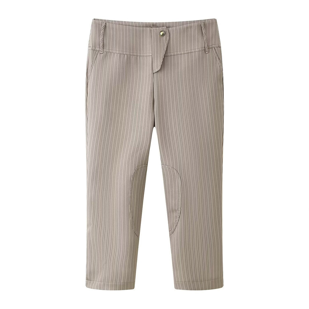 Damen Cropped-Stretchhose im Reithosenstil mit Kniebesatz Drune