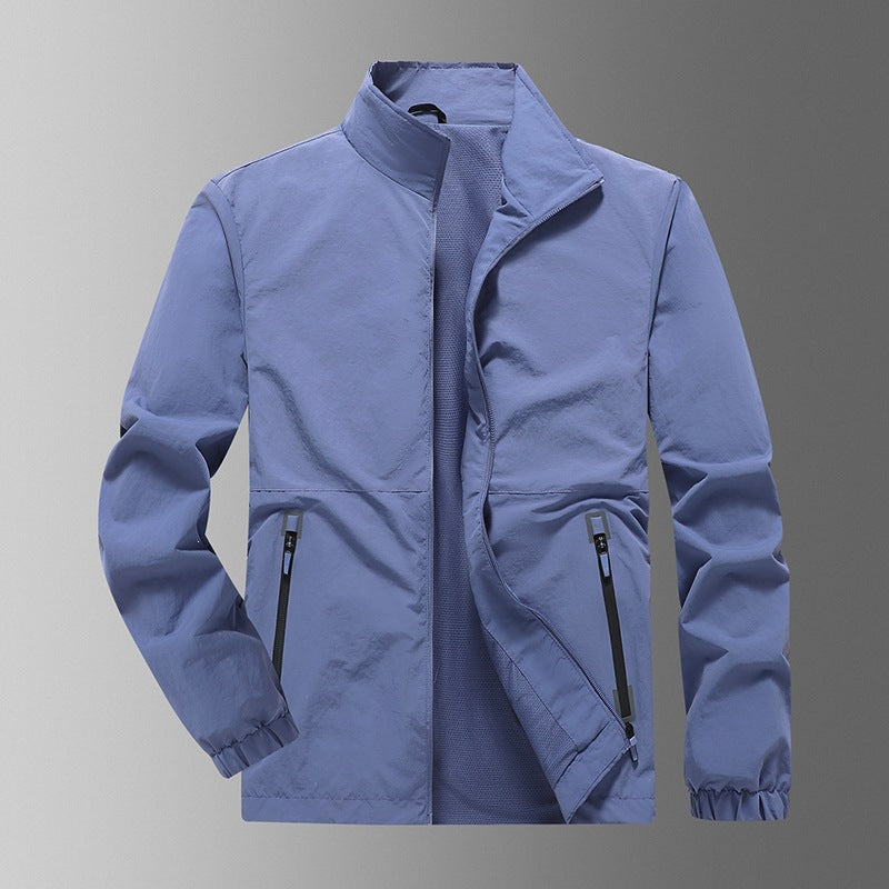 Herren Leichte Windjacke mit hohem Kragen Drune