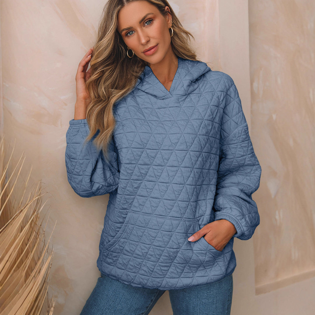 Damen Gepolsterter Stepp-Kapuzenpullover mit Kängurutasche Drune