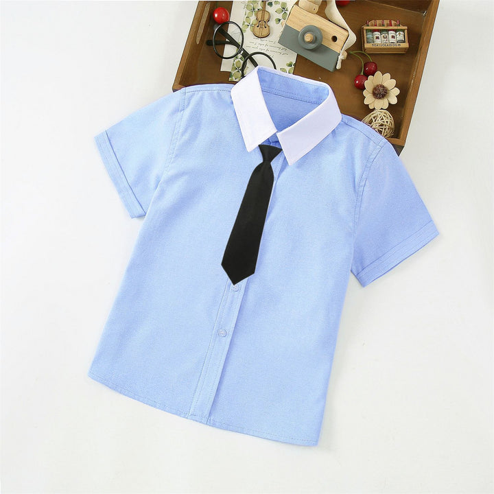 Jungen Elegantes Kurzarmhemd mit Fliege Drune