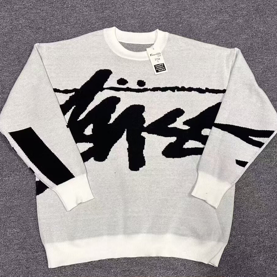 Herren Modischer Grobstrickpullover mit grafischem Design Drune